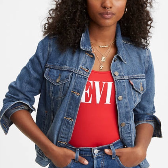 Levi’s cropped jean jacket size small - Picture 1 of 3
